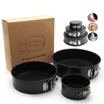 Set de 3 bucati forme rotunde pentru prajituri, metalice, culoare negru